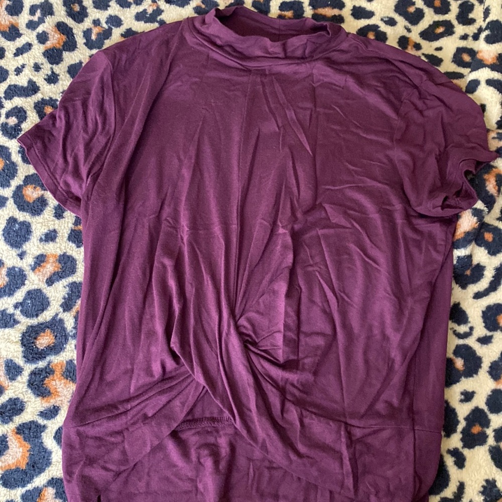 Maroon turtleneck T-shirt